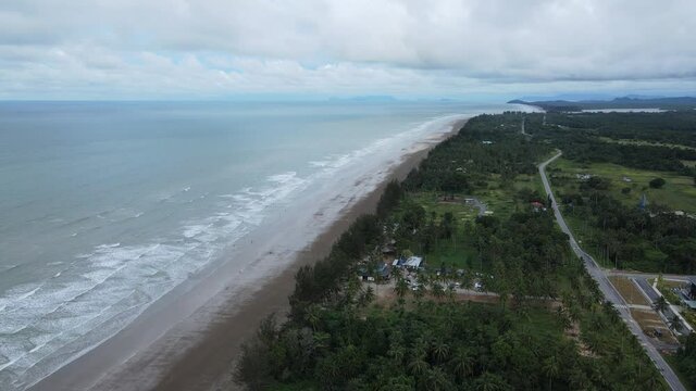 The Sematan Beach and Coastline of the most southern part of Sarawak and Borneo Island