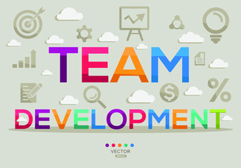 Creative (team development) Banner Word with Icon ,Vector illustration.