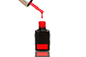 Naklejka premium Nail polish on a white background. Large selection of nail polishes. Manicure