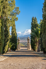 On the way to the hermitage of Bonany surrounded by cypresses