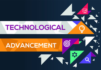 Creative (technological advancement) Banner Word with Icon ,Vector illustration.