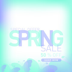 spring sale lettering background vector illustration