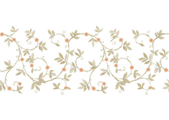 Floral Seamless pattern, background In art nouveau style, vintage, old, retro style. Colored vector illustration Isolated on white background..