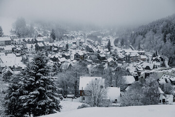 Fototapeta na wymiar Thüringen | Stützerbach | Dorf im Schnee