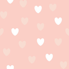 Seamless pattern with hearts on a pink background. Valentine's Day.