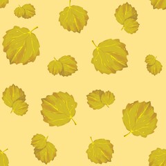 autumn leaves background. Seamless design for packaging, wallpaper, fabric, textile. Digital illustration, art 