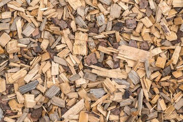 Background from timber sawdust chips