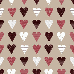 hearts Valentine's day seamless vector pattern