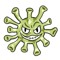 Monster and Virus line art cartoon