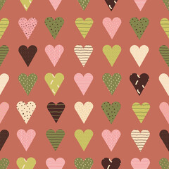 hearts Valentine's day seamless vector pattern