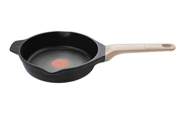 Empty pan with handles isolated on white background with Side view.