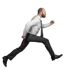 businessman isolated on white jumping