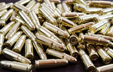 Golden pistol bullets