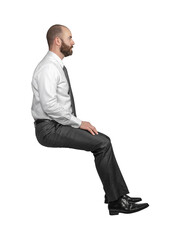businessman in position sitting