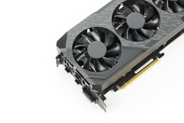 Naklejka premium Game graphics card isolated on white background.
