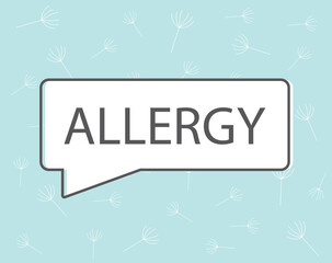 allergy word on dandelion nature pattern - vector illustration