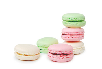 Macaron isolated on white background side view
