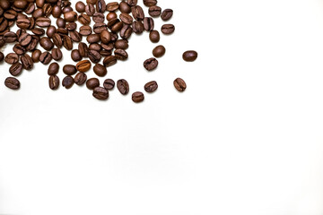 Coffee beans, isolated on a white background.