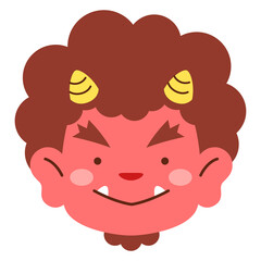 赤鬼のお面イラスト