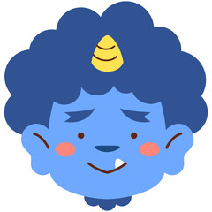 青鬼のお面イラスト