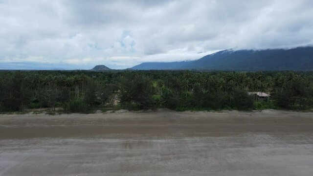 The Sematan Beach and Coastline of the most southern part of Sarawak and Borneo Island