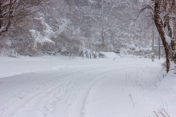 snow covered road