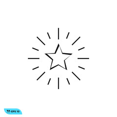 Icon vector graphic of star shine