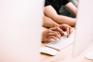 close up. a group of young people chatting online