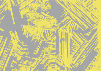 Yellow Illuminating pattern on Ultimate Gray Background. Trendy vector background texture. Hand-drawn ink texture for banner, card design. Spotted texture.