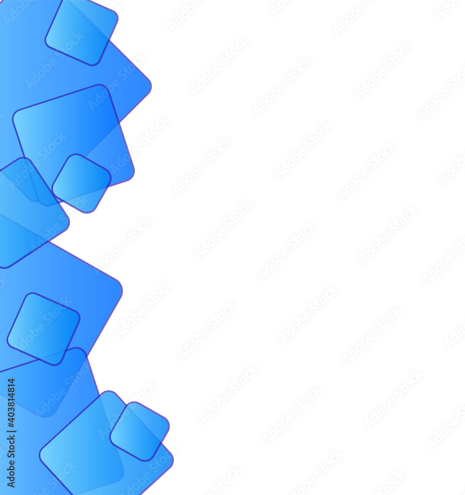 Aufkleber jpeg illustration with blue squares on white. modern background of colored gradients rhombuses. abst