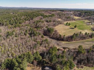 Aerial Drone photos of a farm in Hollis NH
