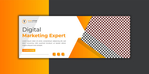 Creative business social media banner template with Facebook cover design Premium Vector