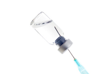 Extreme close-up of syringe and vaccine for covid-19