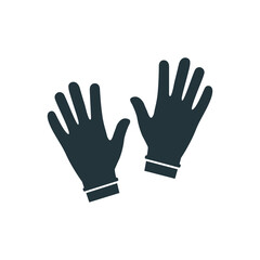 Glove icon. Latex protection symbol silhouette vector illustration isolated on white. 