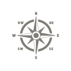 Compass vector icon. Navigation black symbol  illustration isolated on white