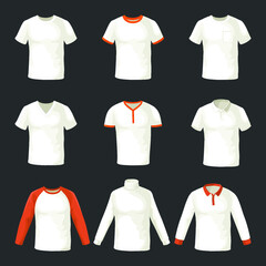 T-shirt templates in several styles