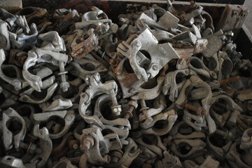 Scaffolding materials a new civil construction site Building in Oman. Oman city. Muscat, Oman