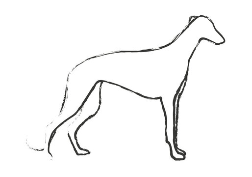recommend clip art: Icono negro de perro de raza galgo.