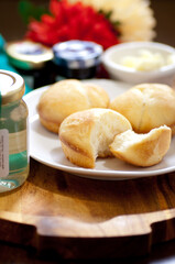 mother's day tray of fresh biscuits and jams
