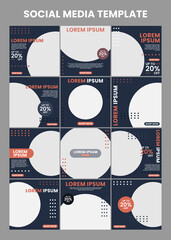 Collection of social media feed templates. Suitable for social media posts in promoting a product or brand 