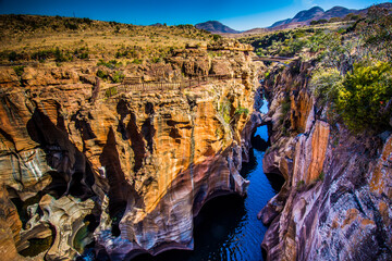Rock formation in Bourke's Luck Potholes in Blyde canyon reserve in South Africa