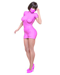 Fototapeta premium Beautiful woman doctor in sterile medical mask.