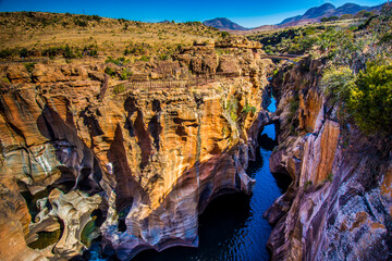 Rock formation in Bourke's Luck Potholes in Blyde canyon reserve in South Africa