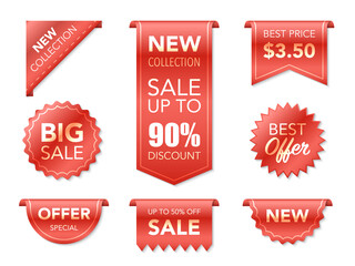 Best choice tags. Labels isolated on white background. Best choice 3d ribbon banners. Sale promotion, website stickers, new offer badge collection. Vector illustration