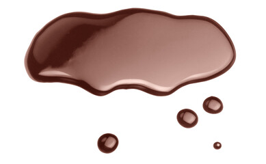 Melted chocolate dripping on white background with clipping path.