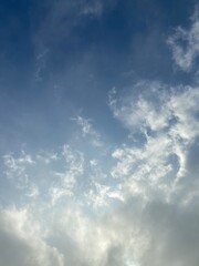 Bright Blue Sky with Clouds