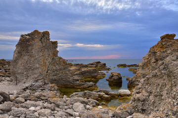 Raukgebiet Digerhuvud auf Gotland in Schweden	