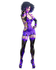 3D assassin warrior amazon woman render.