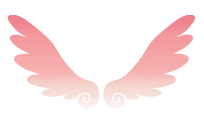 羽　グラデーション　ピンク