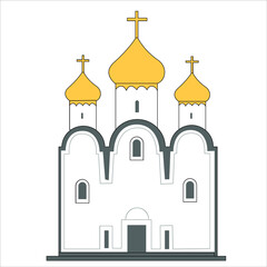 orthodox church with yellow domes